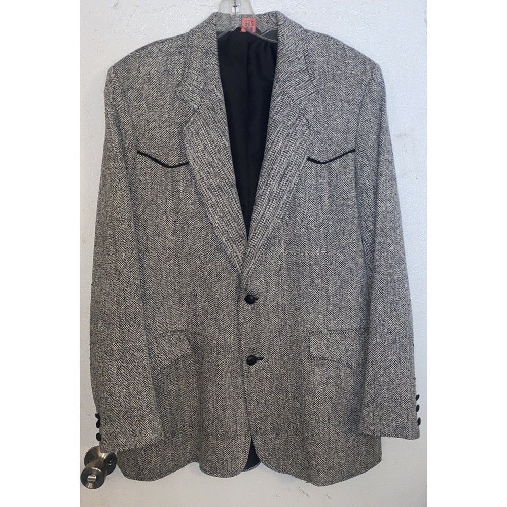Pioneer Western Wear 100% Silk Blazer Coat‎ Jacket Tweed Country Gentlemen 44L